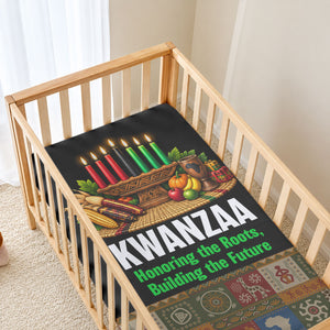 Kwanzaa Honoring The Roots Baby Bed Cover Pan African Kinara Unity Traditional Tribal Art