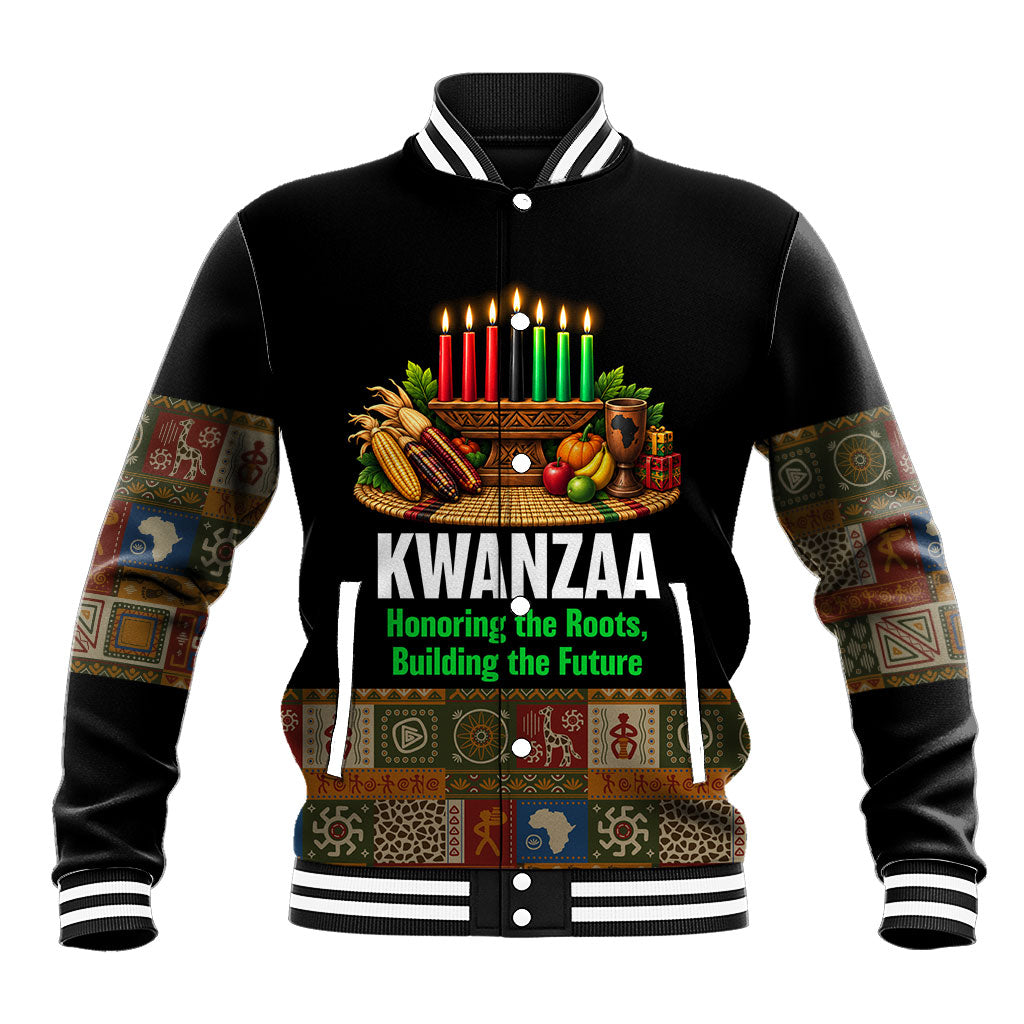 Kwanzaa Honoring The Roots Baseball Jacket Pan African Kinara Unity Traditional Tribal Art