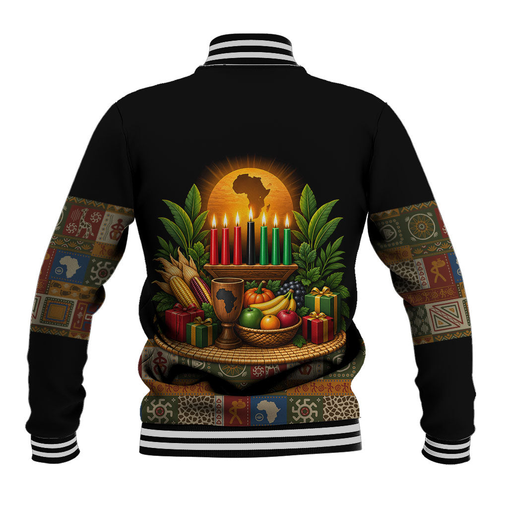 Kwanzaa Honoring The Roots Baseball Jacket Pan African Kinara Unity Traditional Tribal Art