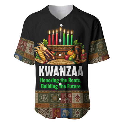 Kwanzaa Honoring The Roots Baseball Jersey Pan African Kinara Unity Traditional Tribal Art