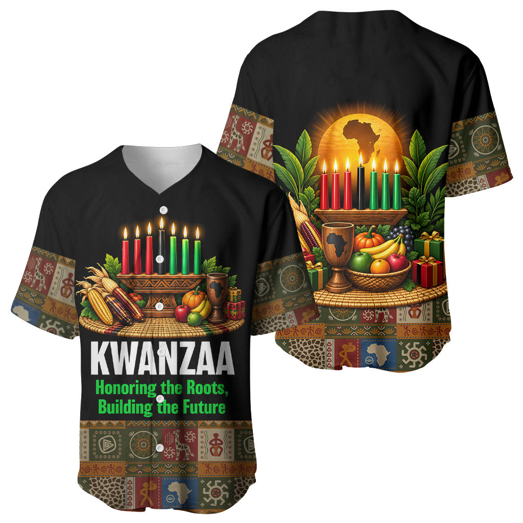 Kwanzaa Honoring The Roots Baseball Jersey Pan African Kinara Unity Traditional Tribal Art