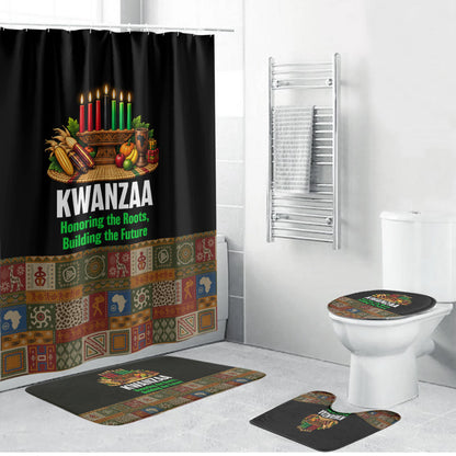 Kwanzaa Honoring The Roots Bathroom Set Pan African Kinara Unity Traditional Tribal Art