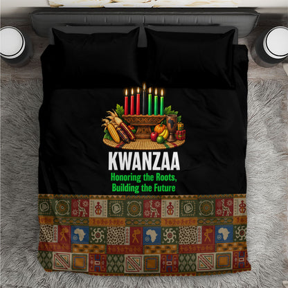 Kwanzaa Honoring The Roots Bedding Set Pan African Kinara Unity Traditional Tribal Art