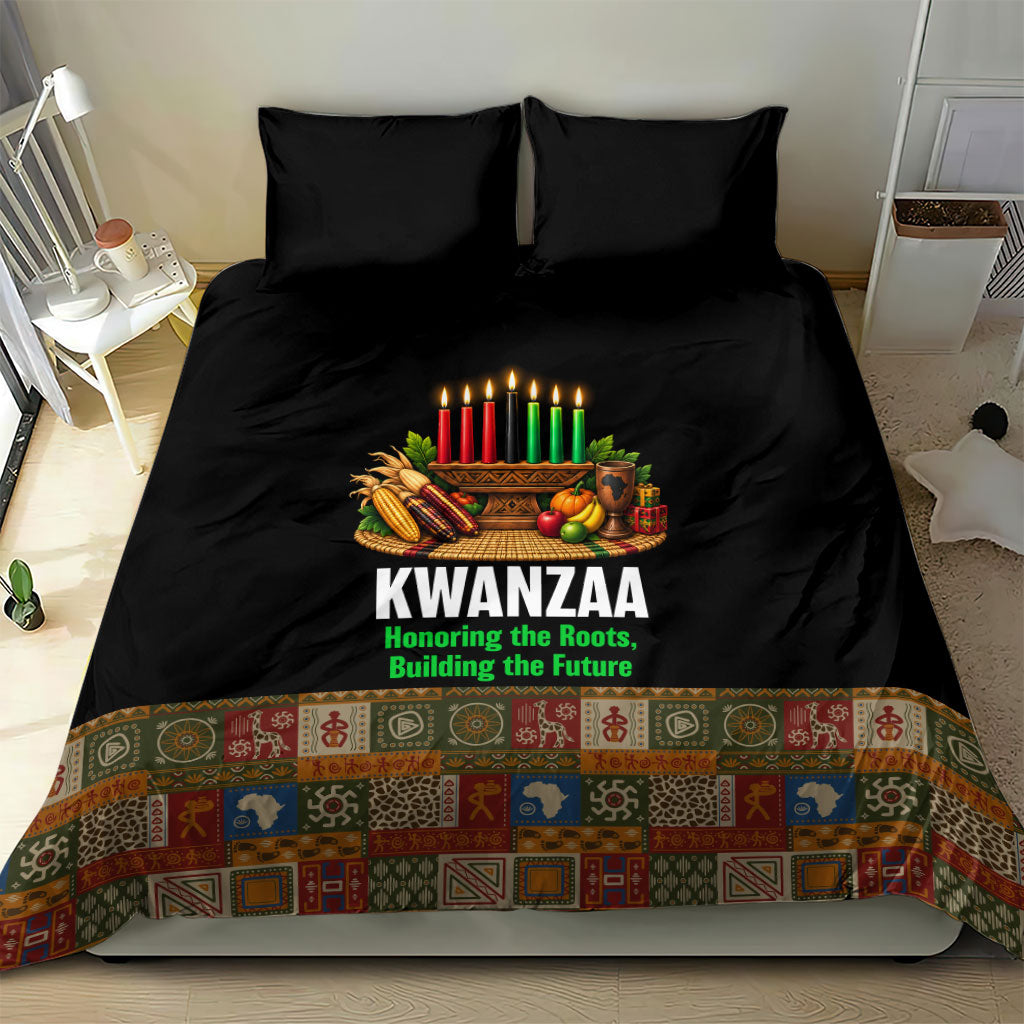 Kwanzaa Honoring The Roots Bedding Set Pan African Kinara Unity Traditional Tribal Art