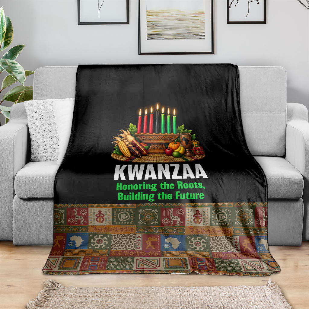 Kwanzaa Honoring The Roots Blanket Pan African Kinara Unity Traditional Tribal Art