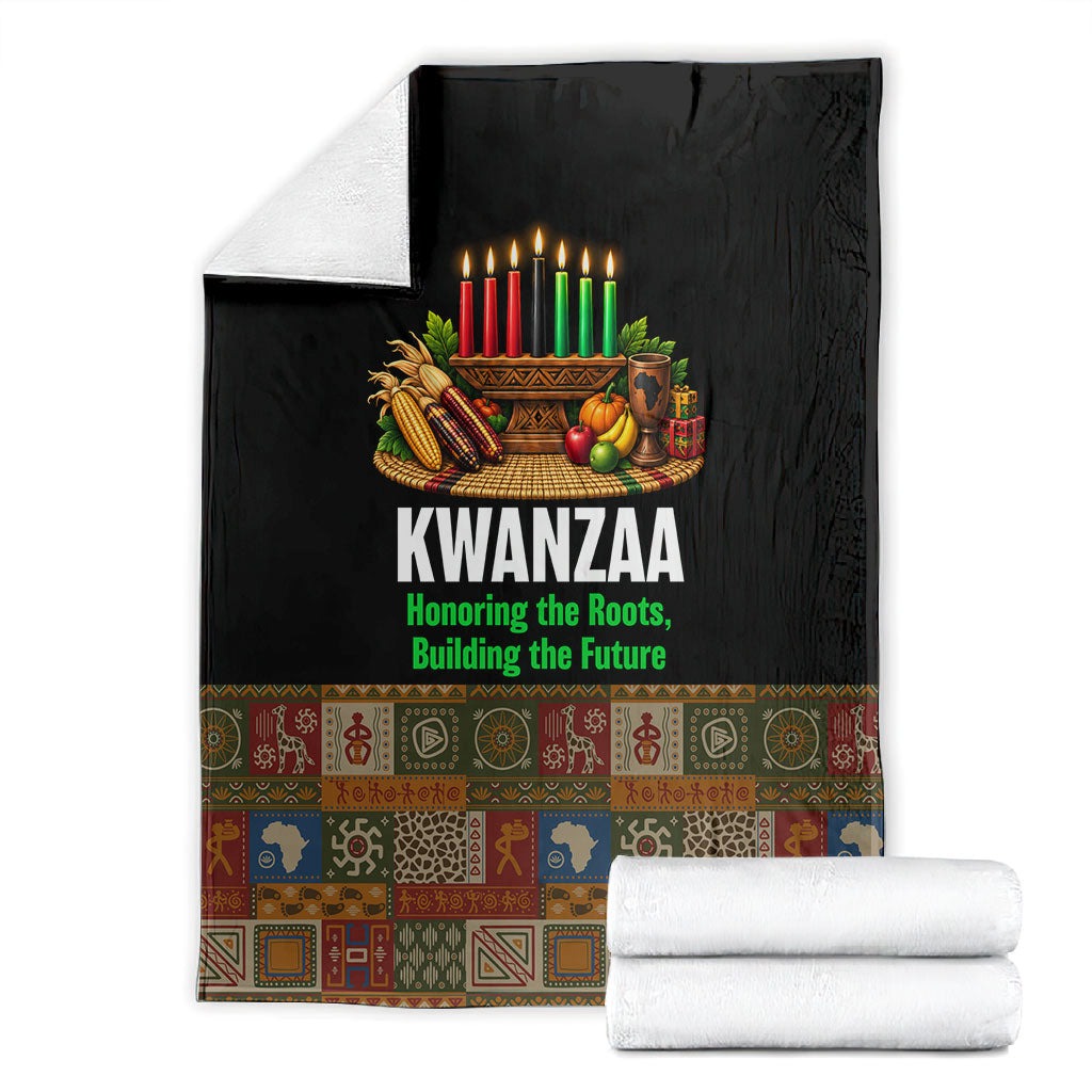 Kwanzaa Honoring The Roots Blanket Pan African Kinara Unity Traditional Tribal Art