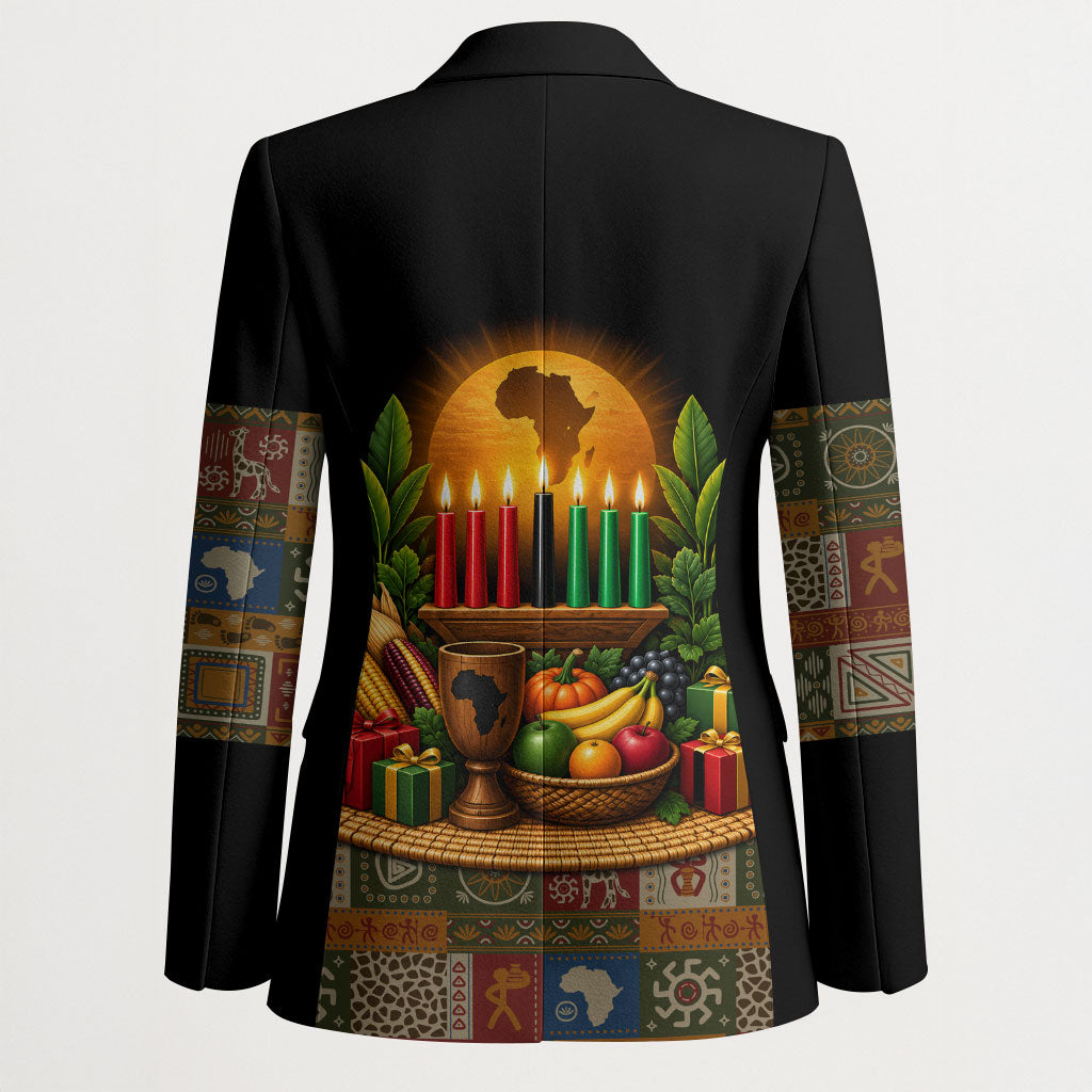 Kwanzaa Honoring The Roots Blazer Pan African Kinara Unity Traditional Tribal Art