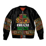 Kwanzaa Honoring The Roots Bomber Jacket Pan African Kinara Unity Traditional Tribal Art