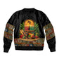 Kwanzaa Honoring The Roots Bomber Jacket Pan African Kinara Unity Traditional Tribal Art