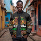 Kwanzaa Honoring The Roots Bomber Jacket Pan African Kinara Unity Traditional Tribal Art