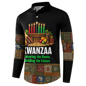 Kwanzaa Honoring The Roots Button Sweatshirt Pan African Kinara Unity Traditional Tribal Art