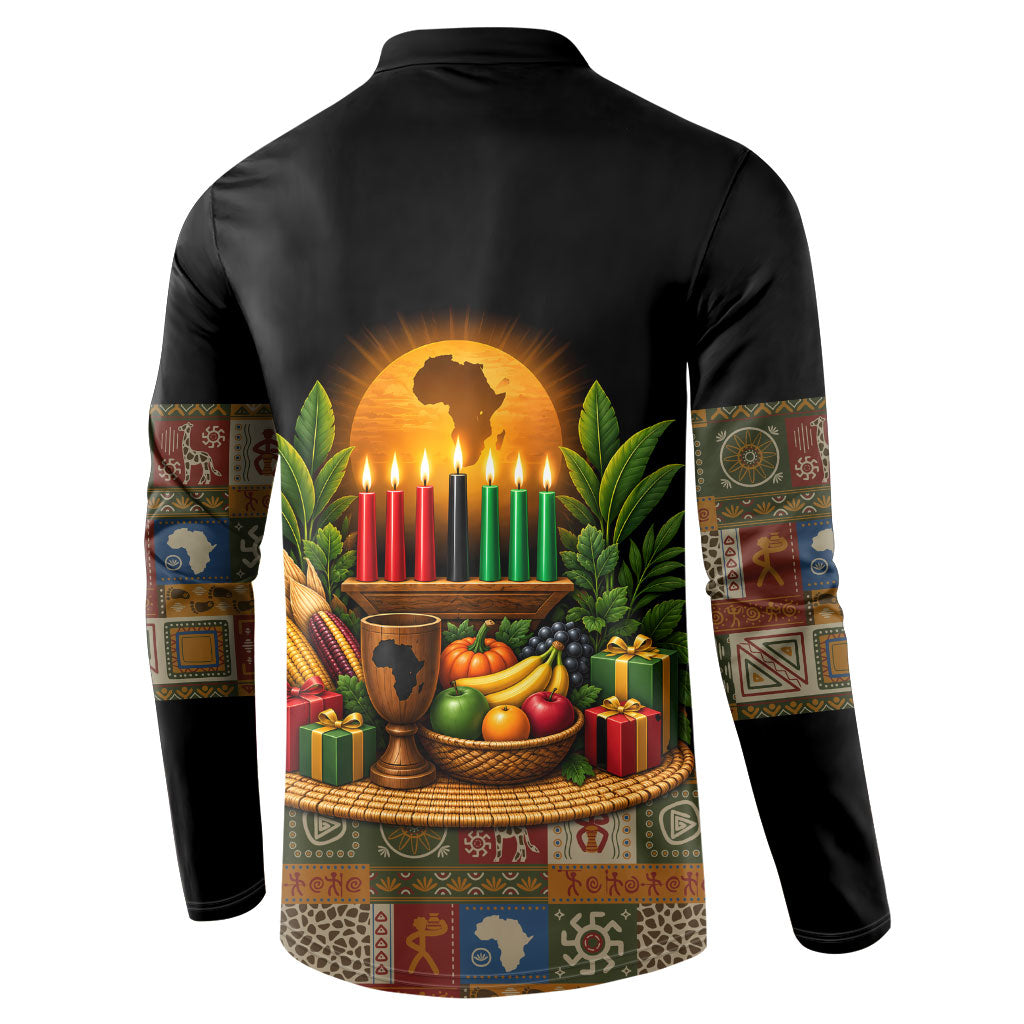 Kwanzaa Honoring The Roots Button Sweatshirt Pan African Kinara Unity Traditional Tribal Art