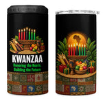 Kwanzaa Honoring The Roots 4 in 1 Can Cooler Tumbler Pan African Kinara Unity Traditional Tribal Art
