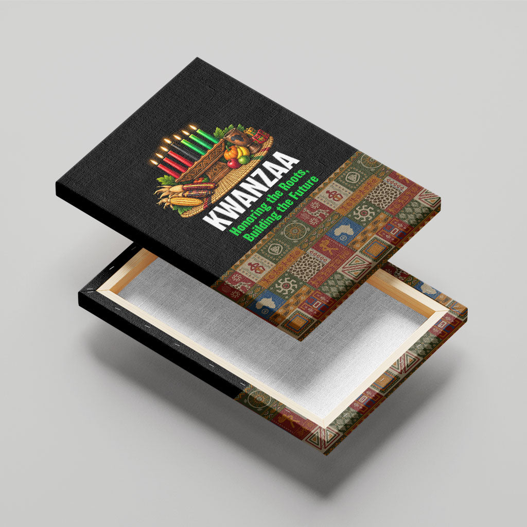Kwanzaa Honoring The Roots Canvas Wall Art Pan African Kinara Unity Traditional Tribal Art