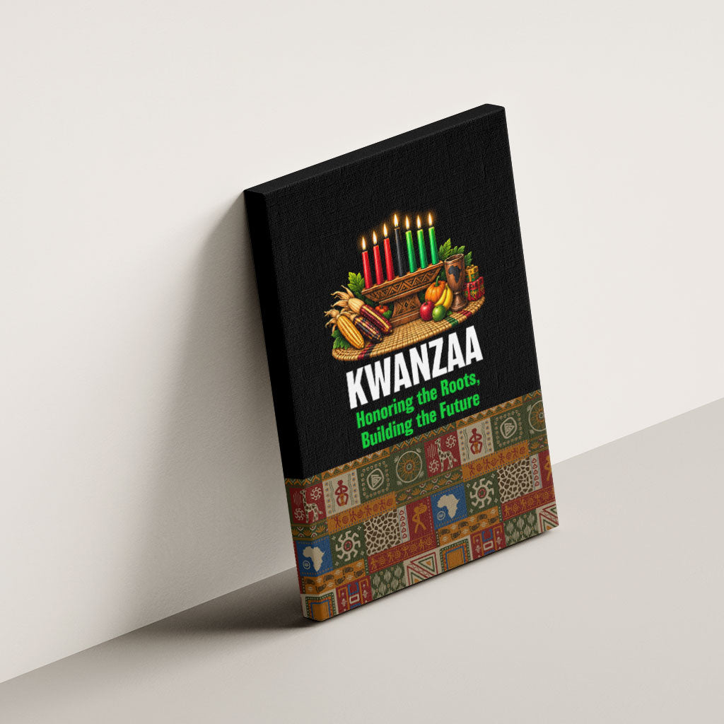 Kwanzaa Honoring The Roots Canvas Wall Art Pan African Kinara Unity Traditional Tribal Art