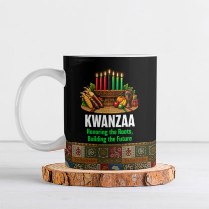 Kwanzaa Honoring The Roots Ceramic Mug Pan African Kinara Unity Traditional Tribal Art
