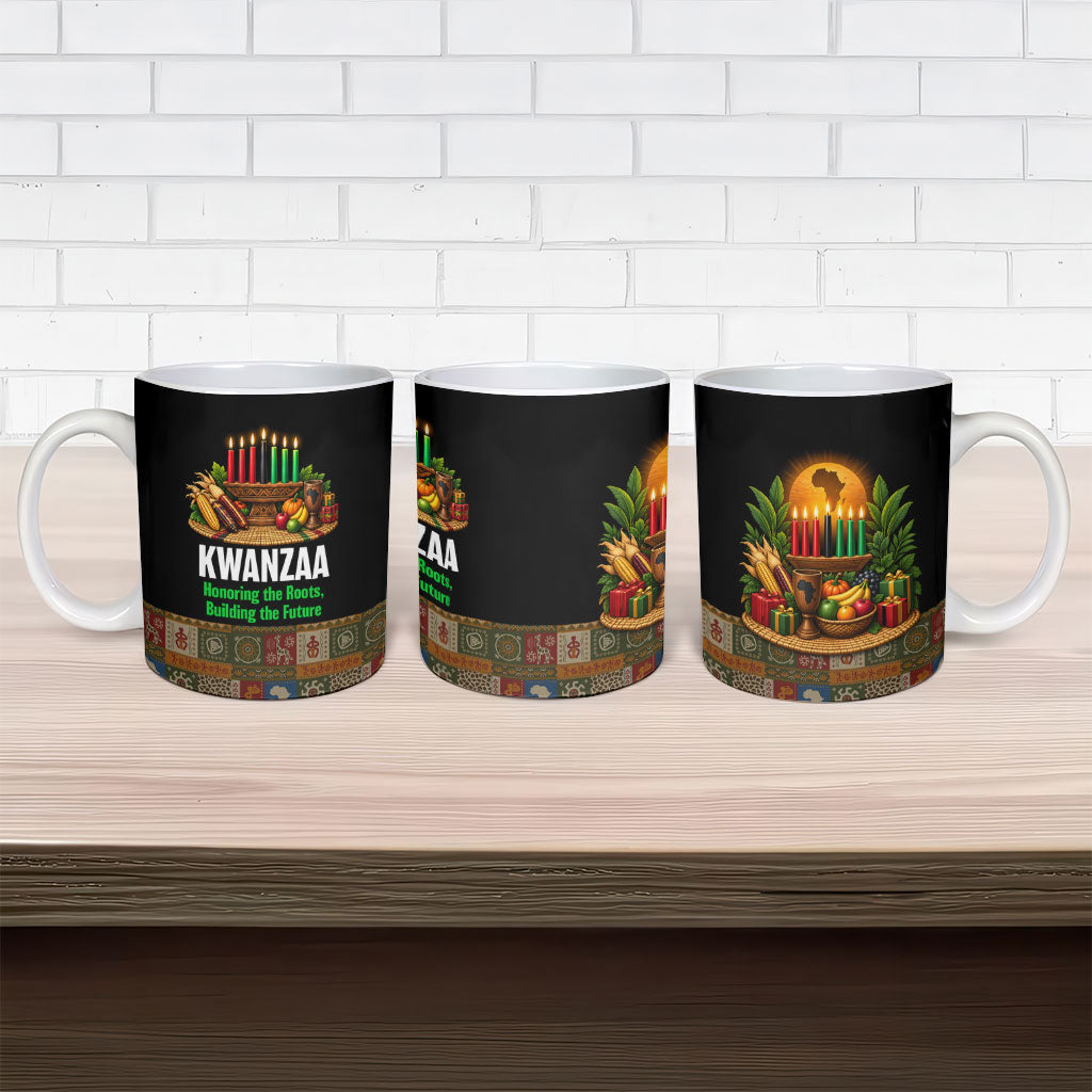 Kwanzaa Honoring The Roots Ceramic Mug Pan African Kinara Unity Traditional Tribal Art