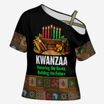 Kwanzaa Honoring The Roots Cross Shoulder Shirt Pan African Kinara Unity Traditional Tribal Art