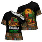 Kwanzaa Honoring The Roots Cross Shoulder Shirt Pan African Kinara Unity Traditional Tribal Art