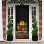 Kwanzaa Honoring The Roots Door Cover Pan African Kinara Unity Traditional Tribal Art