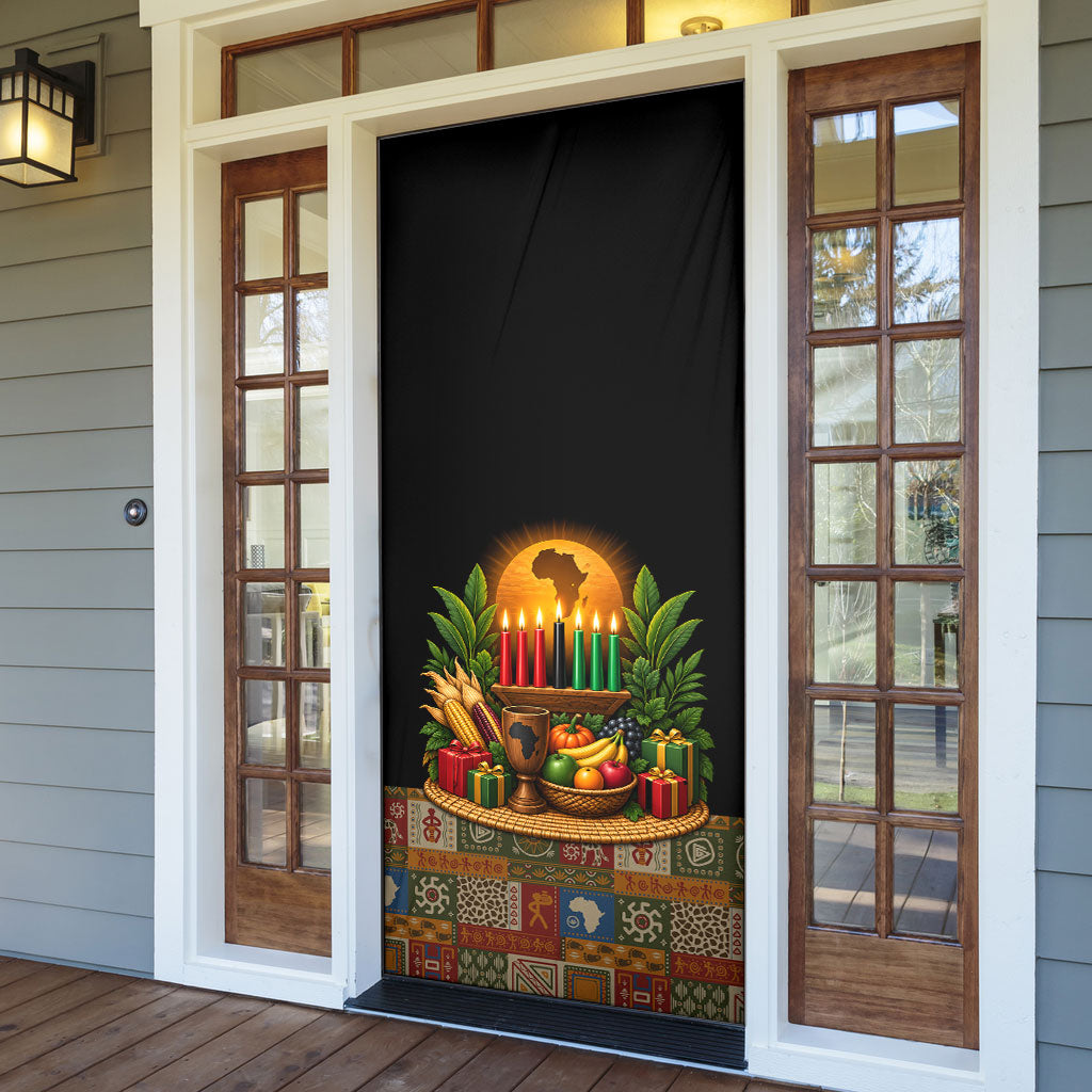 Kwanzaa Honoring The Roots Door Cover Pan African Kinara Unity Traditional Tribal Art