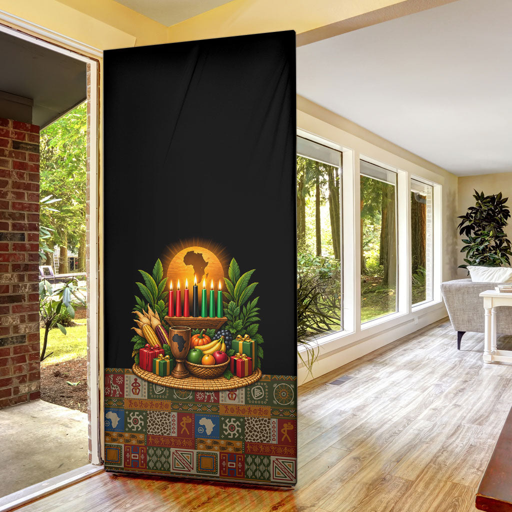 Kwanzaa Honoring The Roots Door Cover Pan African Kinara Unity Traditional Tribal Art