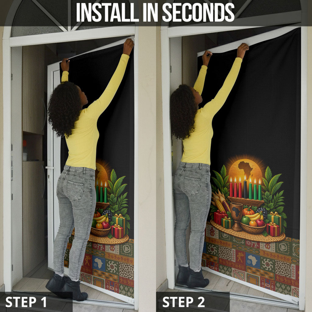 Kwanzaa Honoring The Roots Door Cover Pan African Kinara Unity Traditional Tribal Art