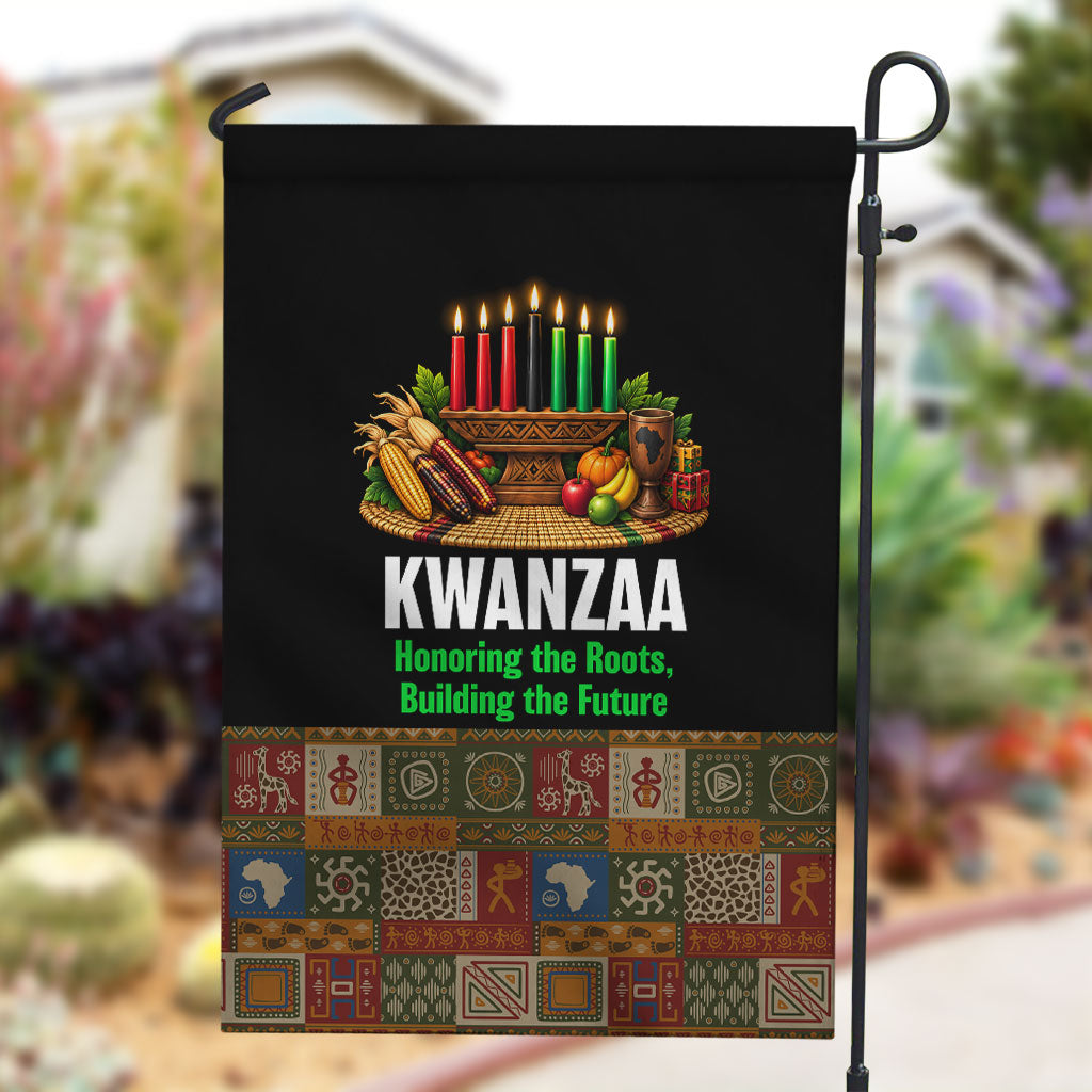 Kwanzaa Honoring The Roots Garden Flag Pan African Kinara Unity Traditional Tribal Art