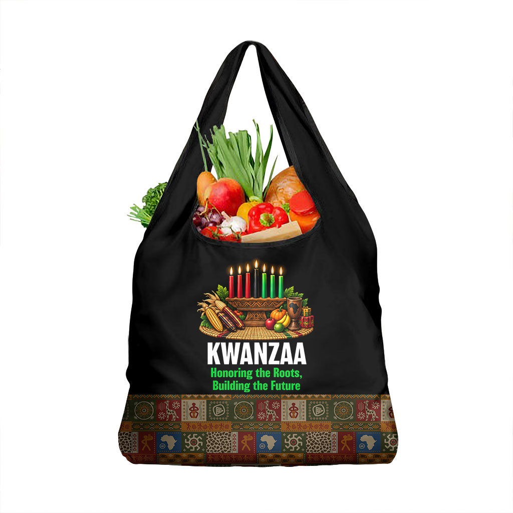 Kwanzaa Honoring The Roots Grocery Bag Pan African Kinara Unity Traditional Tribal Art
