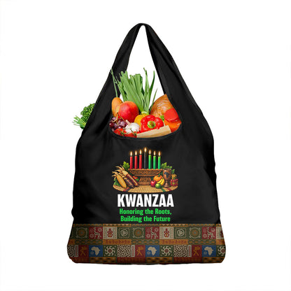 Kwanzaa Honoring The Roots Grocery Bag Pan African Kinara Unity Traditional Tribal Art