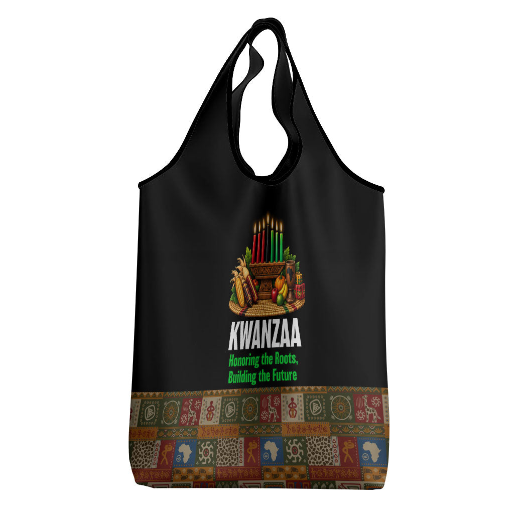 Kwanzaa Honoring The Roots Grocery Bag Pan African Kinara Unity Traditional Tribal Art