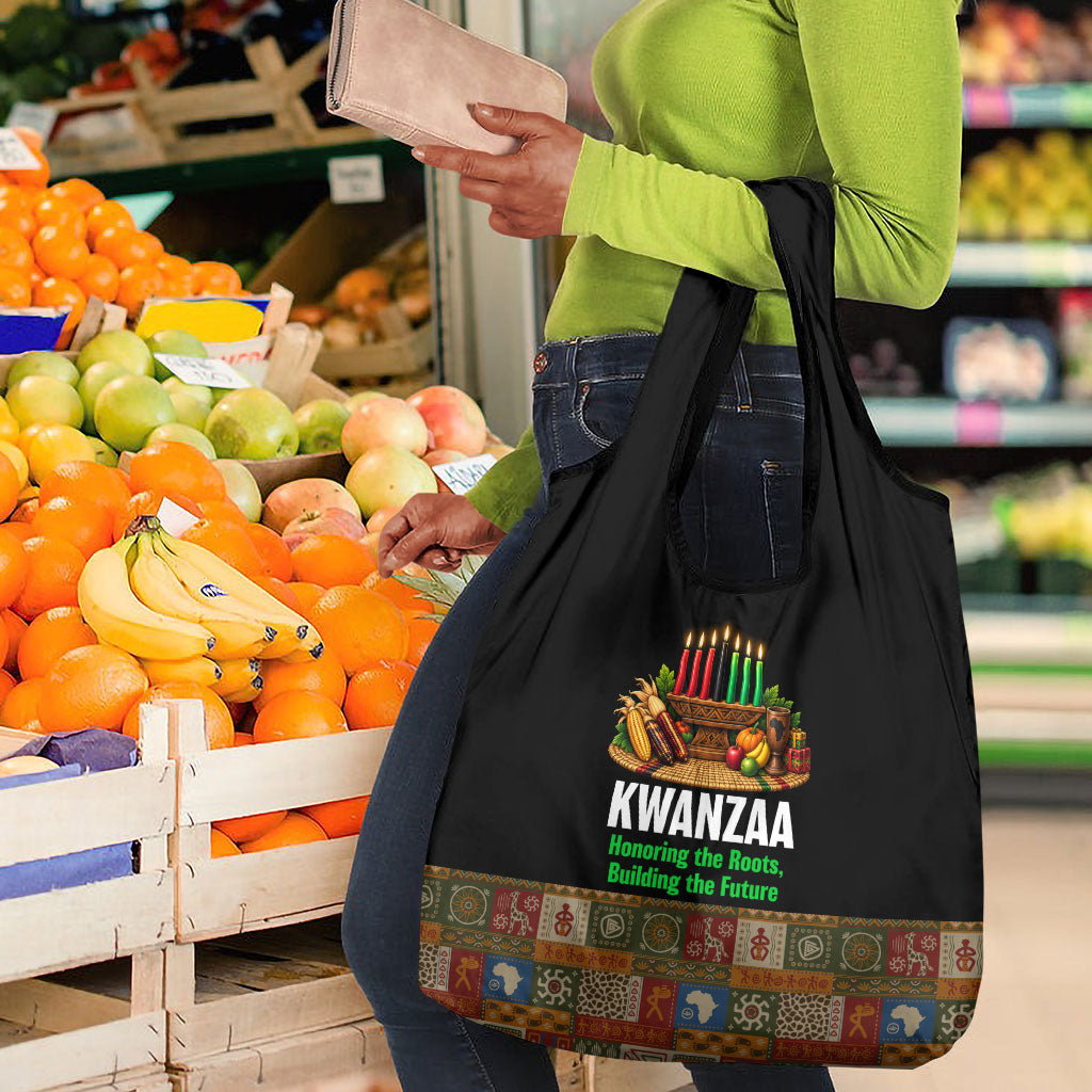 Kwanzaa Honoring The Roots Grocery Bag Pan African Kinara Unity Traditional Tribal Art