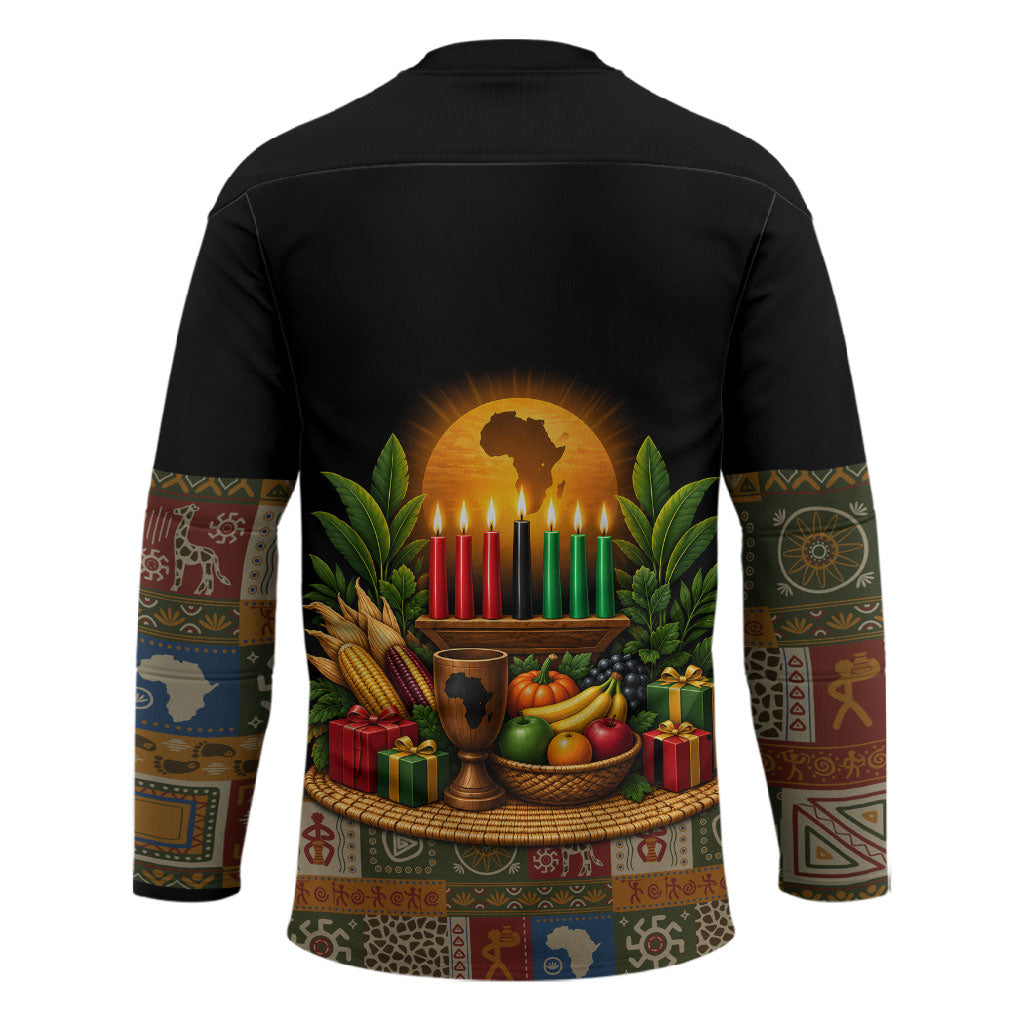 Kwanzaa Honoring The Roots Hockey Jersey Pan African Kinara Unity Traditional Tribal Art