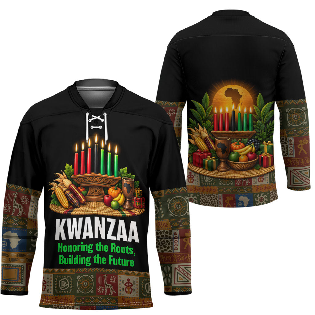 Kwanzaa Honoring The Roots Hockey Jersey Pan African Kinara Unity Traditional Tribal Art