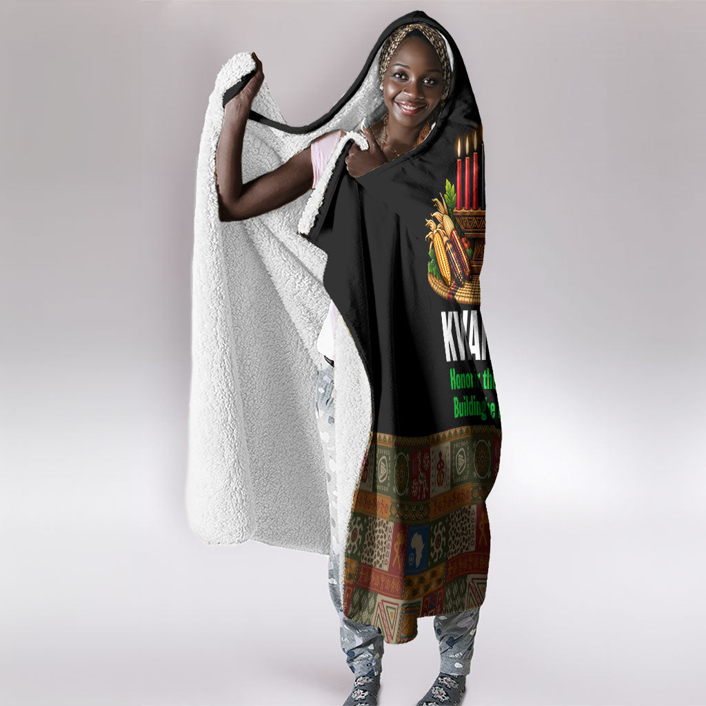Kwanzaa Honoring The Roots Hooded Blanket Pan African Kinara Unity Traditional Tribal Art