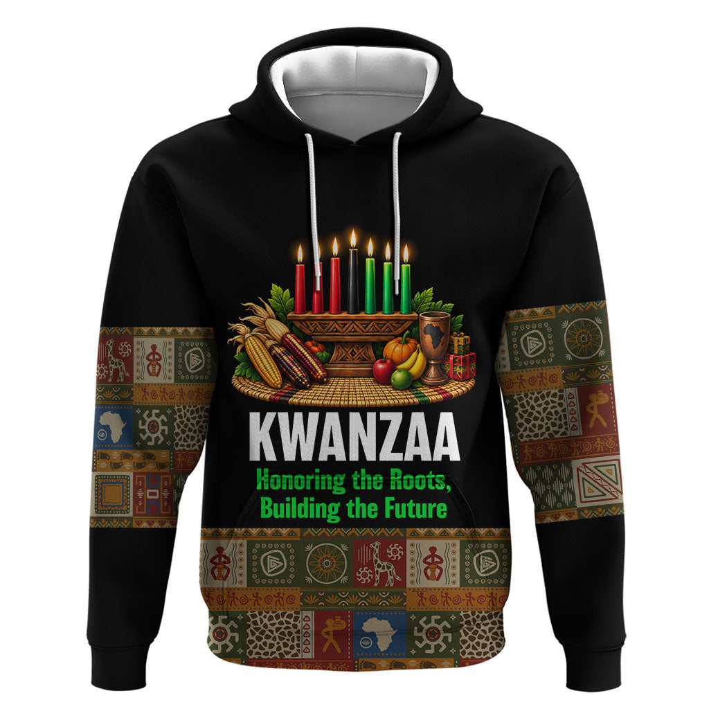 Kwanzaa Honoring The Roots Hoodie Pan African Kinara Unity Traditional Tribal Art