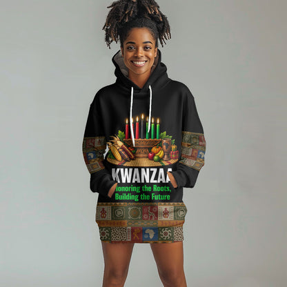 Kwanzaa Honoring The Roots Hoodie Dress Pan African Kinara Unity Traditional Tribal Art