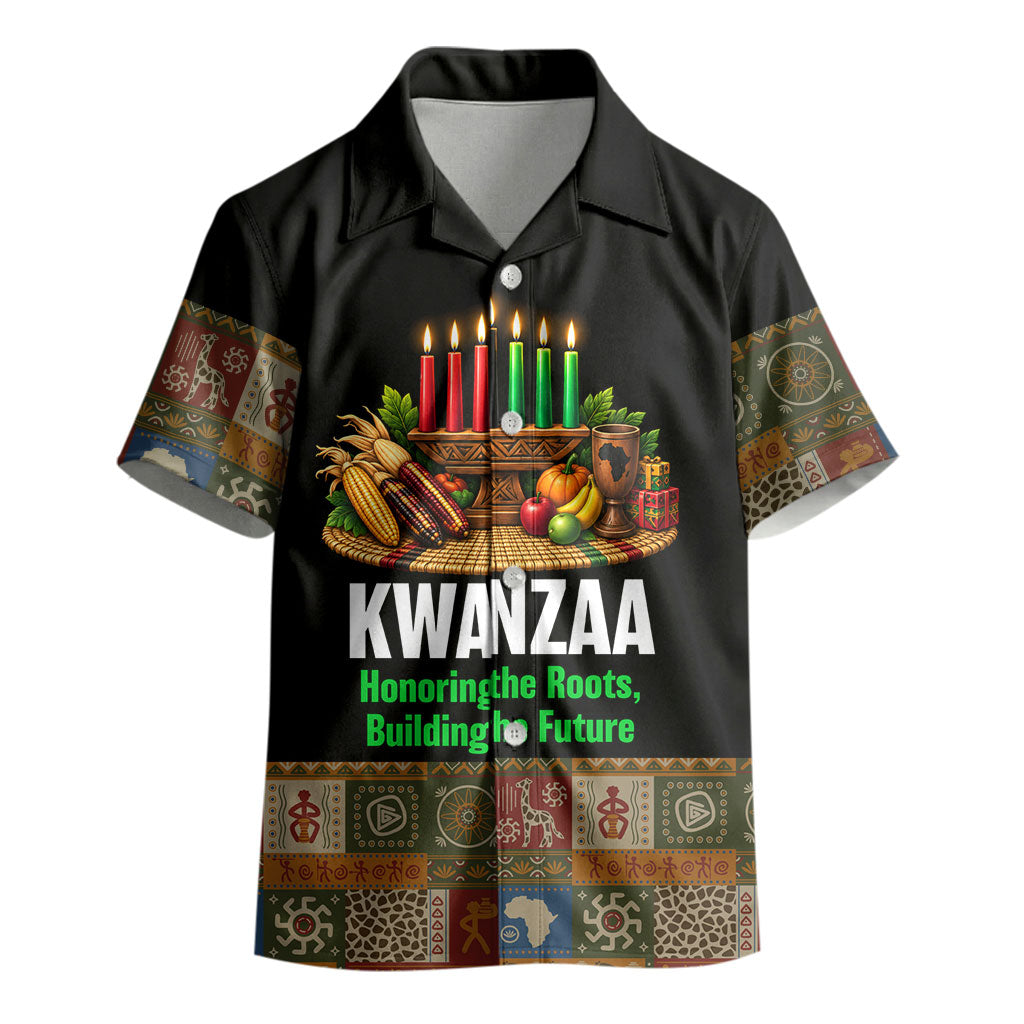 Kwanzaa Honoring The Roots Kid Hawaiian Shirt Pan African Kinara Unity Traditional Tribal Art