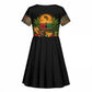 Kwanzaa Honoring The Roots Kid Short Sleeve Dress Pan African Kinara Unity Traditional Tribal Art