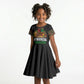 Kwanzaa Honoring The Roots Kid Short Sleeve Dress Pan African Kinara Unity Traditional Tribal Art
