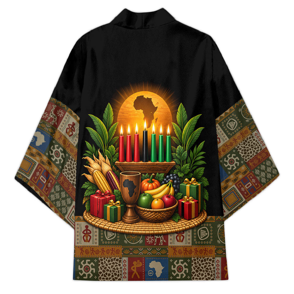 Kwanzaa Honoring The Roots Kimono Pan African Kinara Unity Traditional Tribal Art
