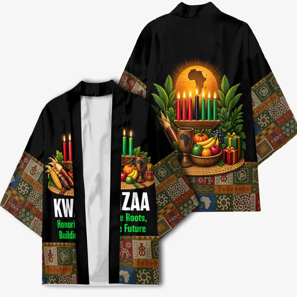 Kwanzaa Honoring The Roots Kimono Pan African Kinara Unity Traditional Tribal Art