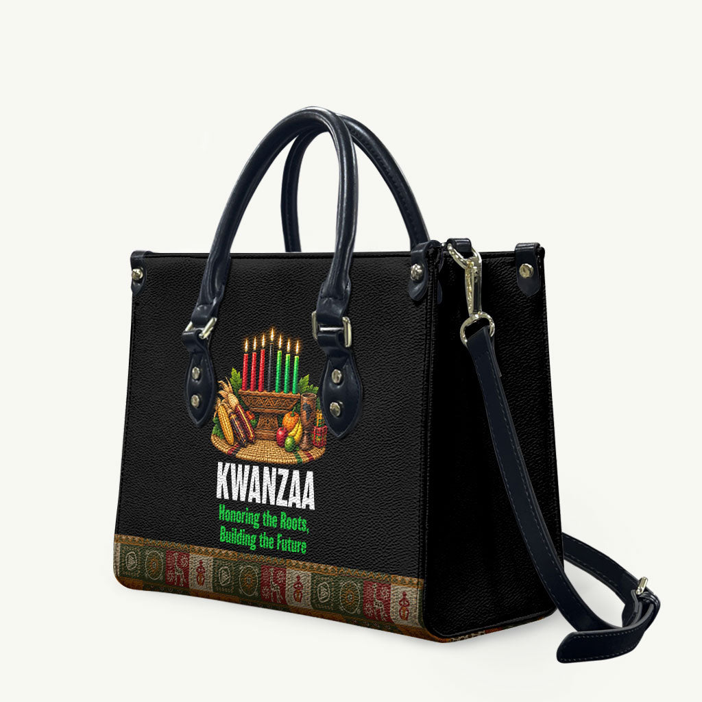 Kwanzaa Honoring The Roots Leather Bag Pan African Kinara Unity Traditional Tribal Art