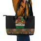 Kwanzaa Honoring The Roots Leather Tote Bag Pan African Kinara Unity Traditional Tribal Art