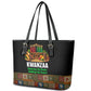 Kwanzaa Honoring The Roots Leather Tote Bag Pan African Kinara Unity Traditional Tribal Art
