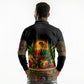 Kwanzaa Honoring The Roots Long Sleeve Polo Shirt Pan African Kinara Unity Traditional Tribal Art