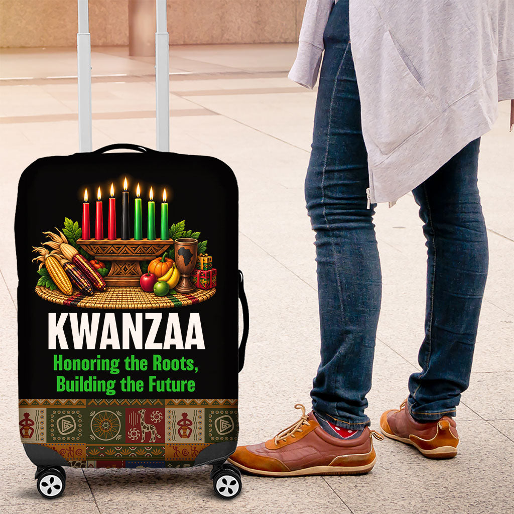 Kwanzaa Honoring The Roots Luggage Cover Pan African Kinara Unity Traditional Tribal Art