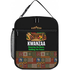 Kwanzaa Honoring The Roots Lunch Bag Pan African Kinara Unity Traditional Tribal Art