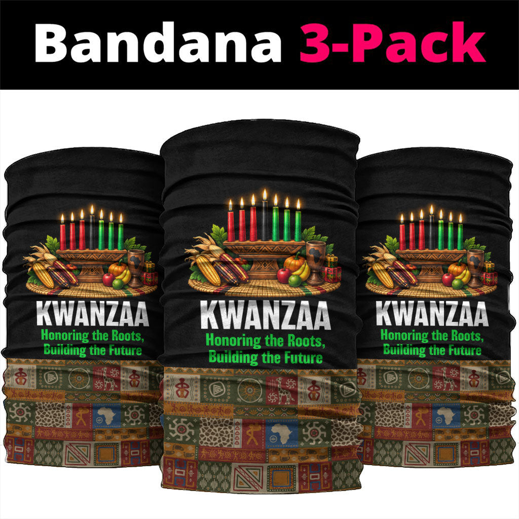 Kwanzaa Honoring The Roots Neck Gaiter Pan African Kinara Unity Traditional Tribal Art