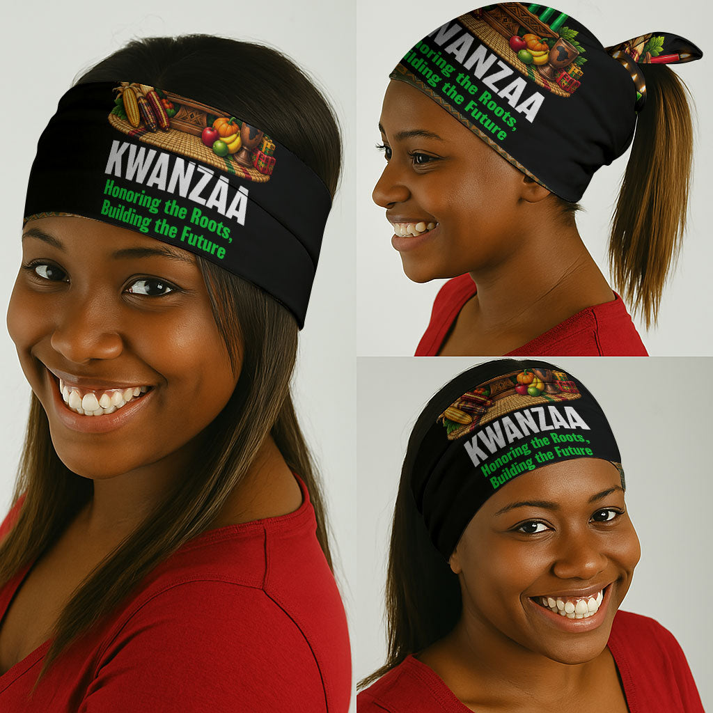 Kwanzaa Honoring The Roots Neck Gaiter Pan African Kinara Unity Traditional Tribal Art
